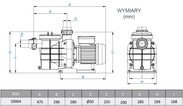 Filterpumpe America, 8 m³/h, 230 V, 0,25 kW (Salzwasser Fähig)